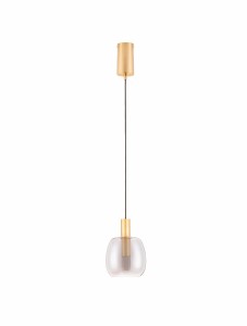 IQUITOS LE44845 Lampa wisząca LED złota z mlecznym szkłem o zaokrąglonym kształcie