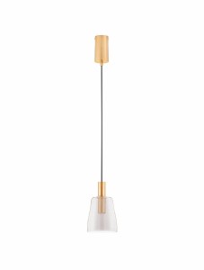 IQUITOS LE44846 Lampa wisząca LED złota z kloszem o delikatnie rozszerzającym się kształcie