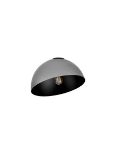 IRONCOLLO LE44906 Nowoczesna lampa sufitowa o półkolistym kloszu metalowa szara i czarna