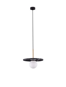 JUANJUI LE44853 Nowoczesna lampa wisząca z marmurowym kloszem o dyskowatym kształcie