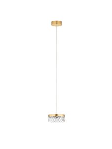 MINEROS LE44581 Lampa wisząca LED złota z akrylowym cylindrycznym kloszem