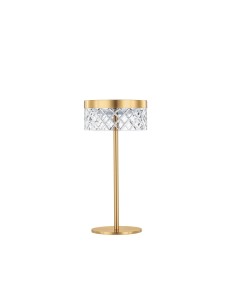 MINEROS LE44584 Lampa stołowa złota z kryształowym cylindrycznym kloszem Elegancka