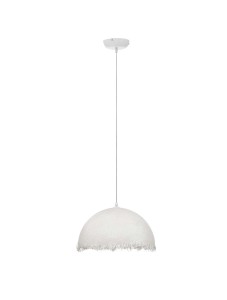 MIZQUE LE44748 Nowoczesna lampa wisząca Klosz półkulisty z jedwabiu Biała Elegancka