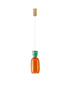 PERENE LE44463 Lampa wisząca LED o butelkowym kształcie w kolorze bursztynowym i zielonym