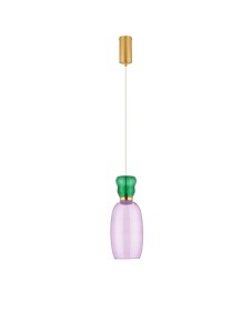 PERENE LE44464 Lampa wisząca LED o owalnym kształcie z kolorowym szklanym kloszem Elegancka lampa