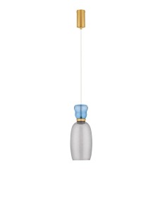 PERENE LE44467 Lampa wisząca LED o owalnym kształcie z niebieskimi i złotymi detalami