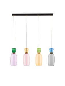 PERENE LE44469 Lampa wisząca LED z czterema kolorowymi kloszami w kształcie butelek