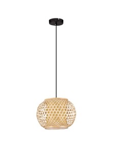 REQUENA LE44861 Nowoczesna lampa wisząca z rattanu o kulistym kształcie