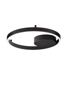 SULLANA LE44870 Czarna lampa sufitowa LED o pierścieniowym kształcie z centralnym źródłem światła Ściemnialna