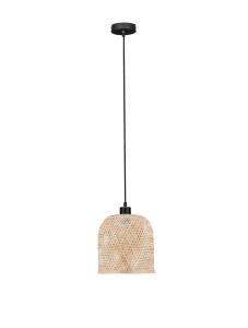 TALITAS LE44511 Nowoczesna lampa wisząca z bambusowym kloszem cylindrycznym