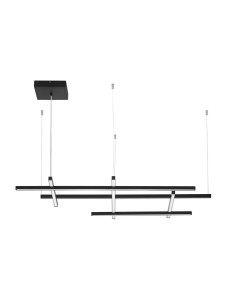 TUMBES LE44473 Lampa wisząca LED o prostym geometrycznym kształcie czarna aluminiowo-akrylowa z regulacją wysokości