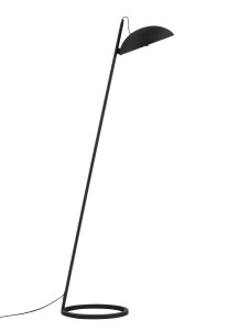 VIBORAL LE44526 Lampa podłogowa czarna z półkolistym kloszem aluminiowa z regulacją natężenia światła