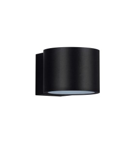 CABEZAS LE73796 Kinkiet zewnętrzny cylindryczny czarny aluminiowo-szklany o wysokim stopniu ochrony IP54