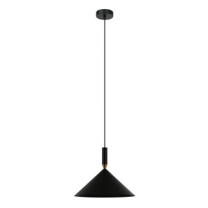Drello PND-541101-BK lampa wisząca klosz czarny stożek 1xE27