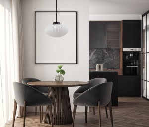 Groste PND-52376-1-BK lampa wisząca czarna z białym ryflowanym kloszem fi 30cm 1xE27