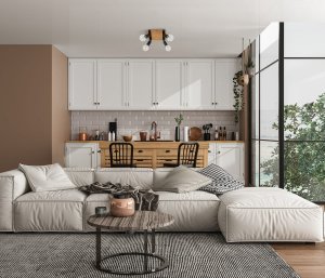 Molini SPL-2079-4 lampa sufitowa 4xE27 drewno z czarnym wykończeniem