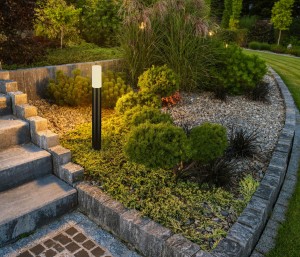 Muggia OFL-2764-L lampa stojąca ogrodowa czarna 80cm z białym kloszem IP54 1xE27