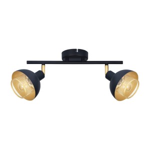 Savio SPL-27357-2-BK-GD lampa ścienna sufitowa czarny ze złotą siatką 2xE14