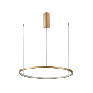 Vinola lampa wisząca złota cienki ring 60cm LED 38W 3000K / 4000K  mocowanie na proste linki PND-56135B-060RPP-GD-3KS4K-TRDIMM