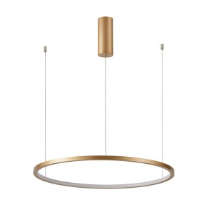 Vinola lampa wisząca złota cienki ring 80cm LED 48W 3000K / 4000K mocowanie na prostych linkach PND-56135B-080RPP-GD-3KS4K-TRDIMM