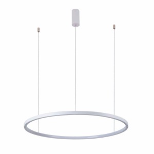 Vinola lampa wisząca biała cienki ring 80cm LED 48W 3000K / 4000K mocowanie na prostych linkach PND-56135B-080RPP-WH-3KS4K-TRDIMM