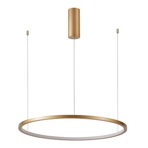 VINOLA lampa wisząca złota cienki ring 100cm LED 58W 3000K / 4000K mocowanie na prostych linkach PND-56135B-100RPP-GD-3KS4K-TRDIMM