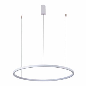 VINOLA lampa wisząca biała cienki ring 100cm LED 58W 3000K / 4000K mocowanie na prostych linkach PND-56135B-100RPP-WH-3KS4K-TRDIMM