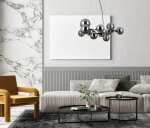 Canello PND-406007-11A-BCR  lampa wisząca klosze kule szkło dymione  11xG9 wykończenie czarny chrom