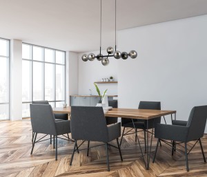 Erimida PND-2244-8A-BL lampa wisząca czarna klosze szkło dymione 8xG9