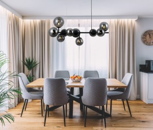 FRONTERA lampa wisząca czarna klosze dymione różne rozmiary 10xG9 PND-40423-10