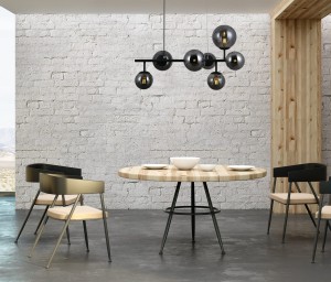 FRONTERA lampa wisząca czarna klosze dymione różne rozmiary 7xG9 PND-40423-7