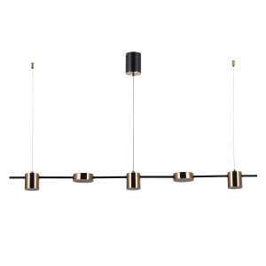 REMDAL lampa wisząca czarny / mosiądz nad stół LED 30W 4000K PND-16374-5-BK-4K