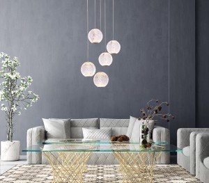 Rosario PND-12220121-5A-GD lampa wisząca złota klosze kule szlifowane LED 21W 3200K