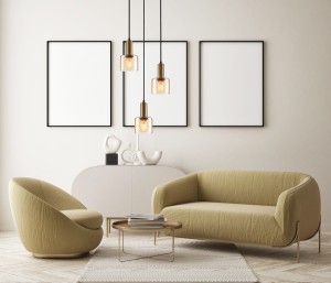 SANTIA PND-65342-3A-BRO+AMB lampa wisząca czarna z miedzią  klosze bursztynowe 3xE27 kaskada