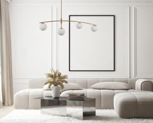 SENAI lampa wisząca mosiądz miodowy na łuku białe kule 4xG9 PND-31322-4-HB