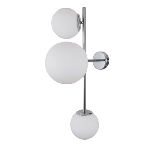 VAILANTE długi kinkiet chrom klosze białe kule 2xE14 1xE27 WL-31221-3B-CH