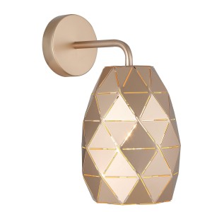 HARLEY kinkiet złoto szampańskie klosz owalny z prześwitami 1xE27 MBM-3480/1 GD