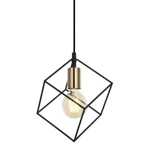 MORESTEL lampa wisząca druciana czarna ze złotą oprawką 1xE27 MDM-4244/1 BK+BRO