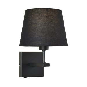 NORTE kinkiet czarny z czarnym abażurem 1xE27 WL-1122-1-A-BM-RO-BL