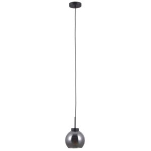POGGI lampa wisząca czarna ze szklanym dymionym kloszem 1xE27 PND-28028-1B