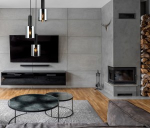 SARDO lampa wisząca czarna klosze dymione 3xE27 kaskada PND-5581-3A-BK+SG