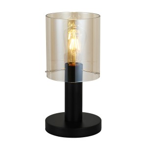 SARDO lampa stołowa czarna klosz amber 1xE27 TB-5581-1-BK+AMB