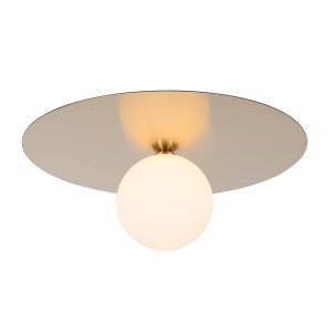 SPOLETTO lampa sufitowa złoty talerz z białym kulistym kloszem 1xG9 PLF-201923-1