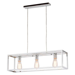SIGALO lampa wisząca loftowa ramka chromowana  3xE27 MD-BR4367-D3 CH