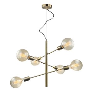 MADALYN lamp wisząca patyna oprawki na regulowanych ramionach 6xE27 MDM3582/6 AB