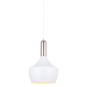 OPHELIA lampa wisząca metalowa biała z miedzią 1xE27 MDM-3028/1 W+COP
