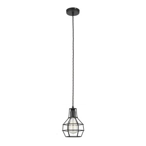 CONSTANTIN MDM2272-1 lampa wisząca druciana czarna 1xE27 z plecionym przewodem