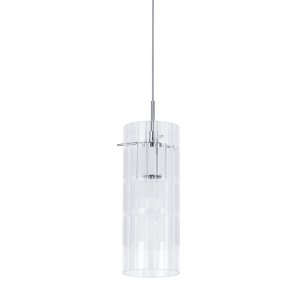 MAX lampa wisząca chrom klosz cylinder szklany 1xE27 MDM1957-1