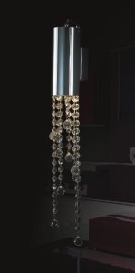 LARIX kinkiet chromowany z długimi kryształowymi wisiorkami 1xGU10 światło w dół MB93708-1A