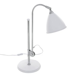 EVATO lampa biurkowa retro biała z chromem 1xE14 z regulacją wysokości MTE2062/1C-WH